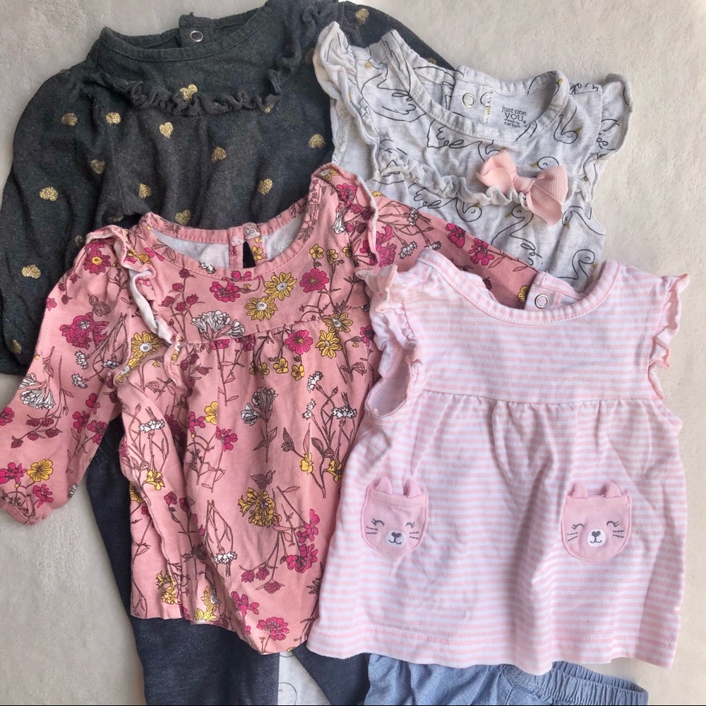 Just One You 4 outfit bundle for baby girl 6 month
